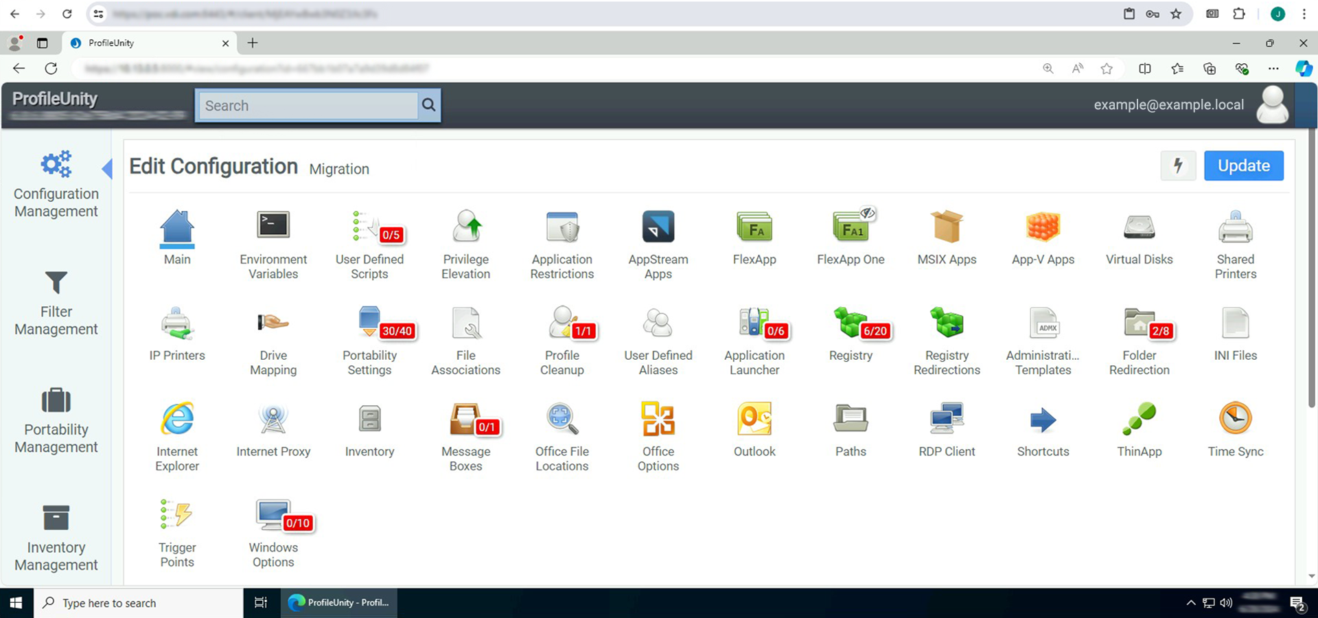 Liquidware ProfileUnity management console Liquidware ProfileUnity management console